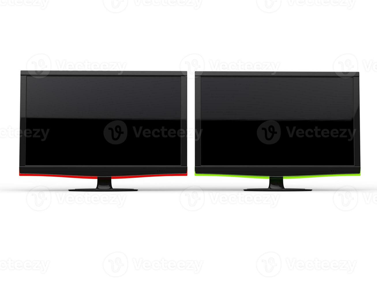 Red and green modern TV screens photo