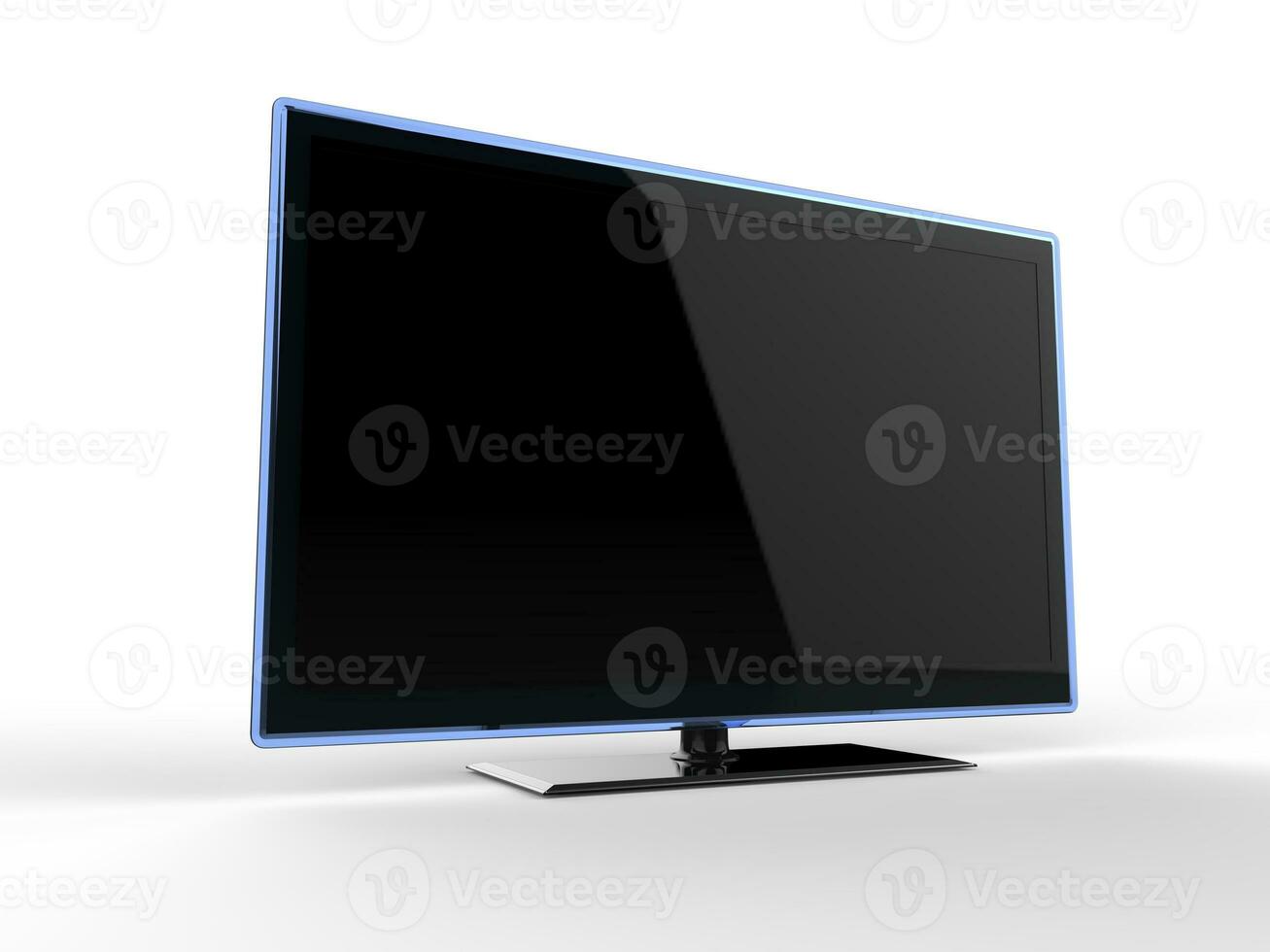 Modern TV set with pale blue rim photo