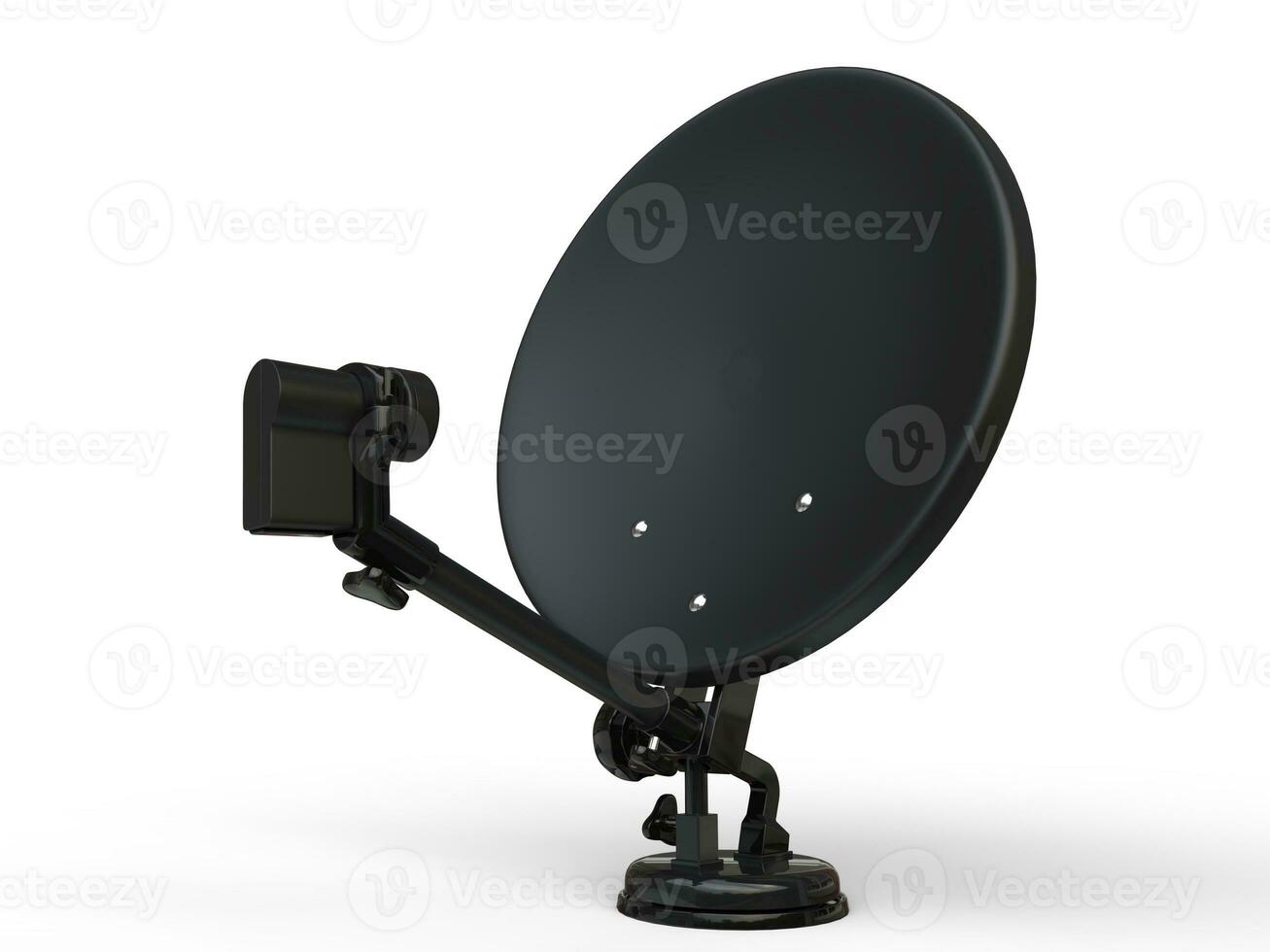 Black TV satellite dish - studio shot photo