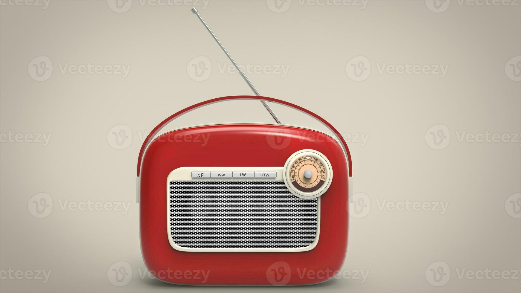 Awesome red retro vintage radio photo