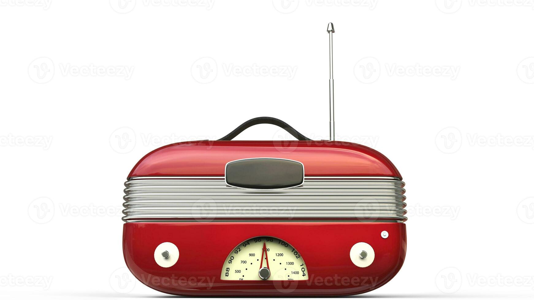 Metallic red cool vintage radio - front view photo