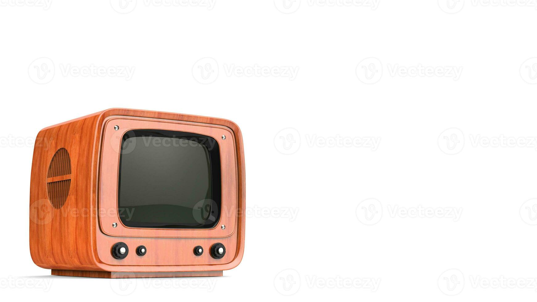 Clásico estilo madera televisión conjunto - en blanco antecedentes foto