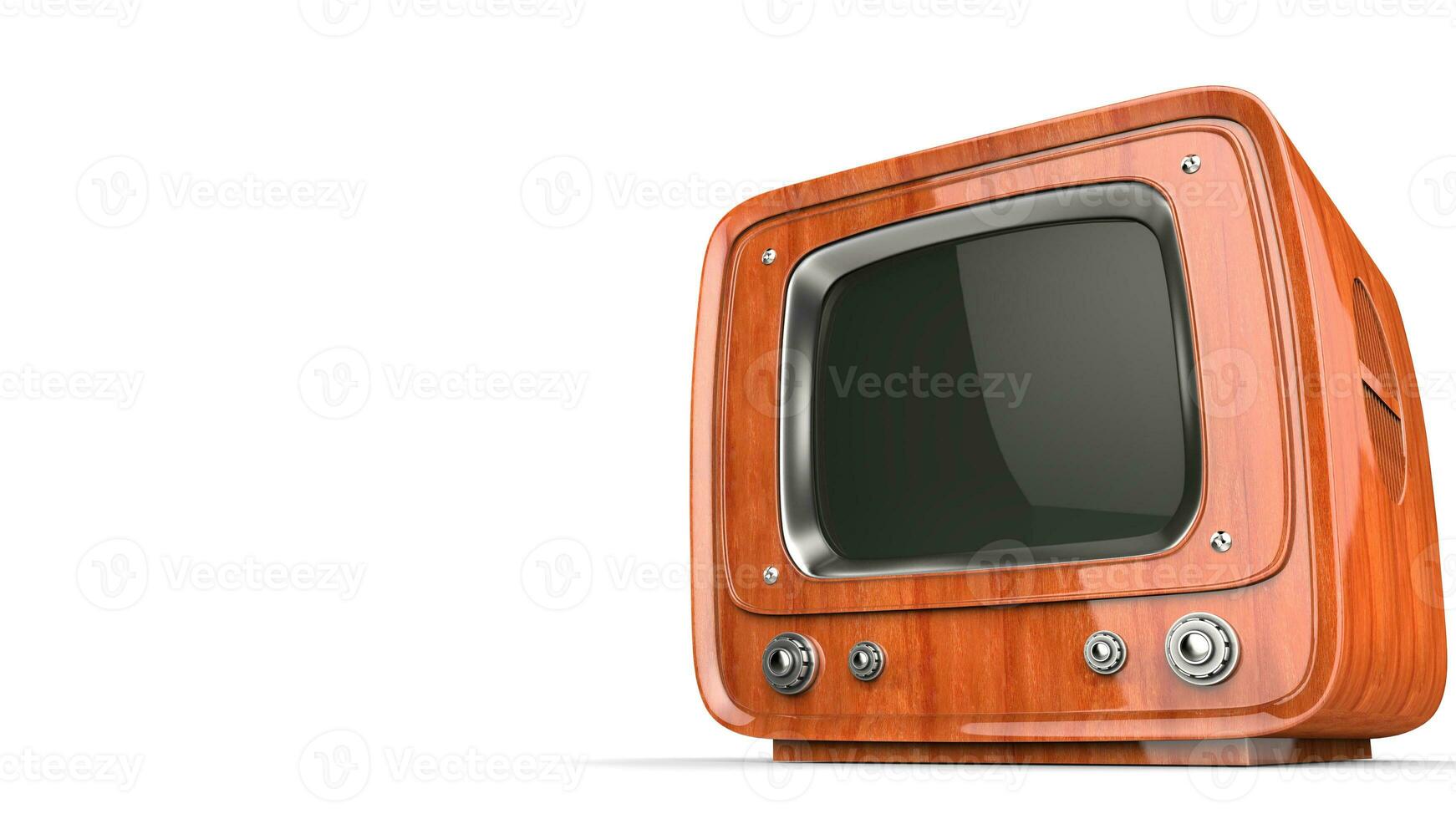 Retro style wood TV set photo