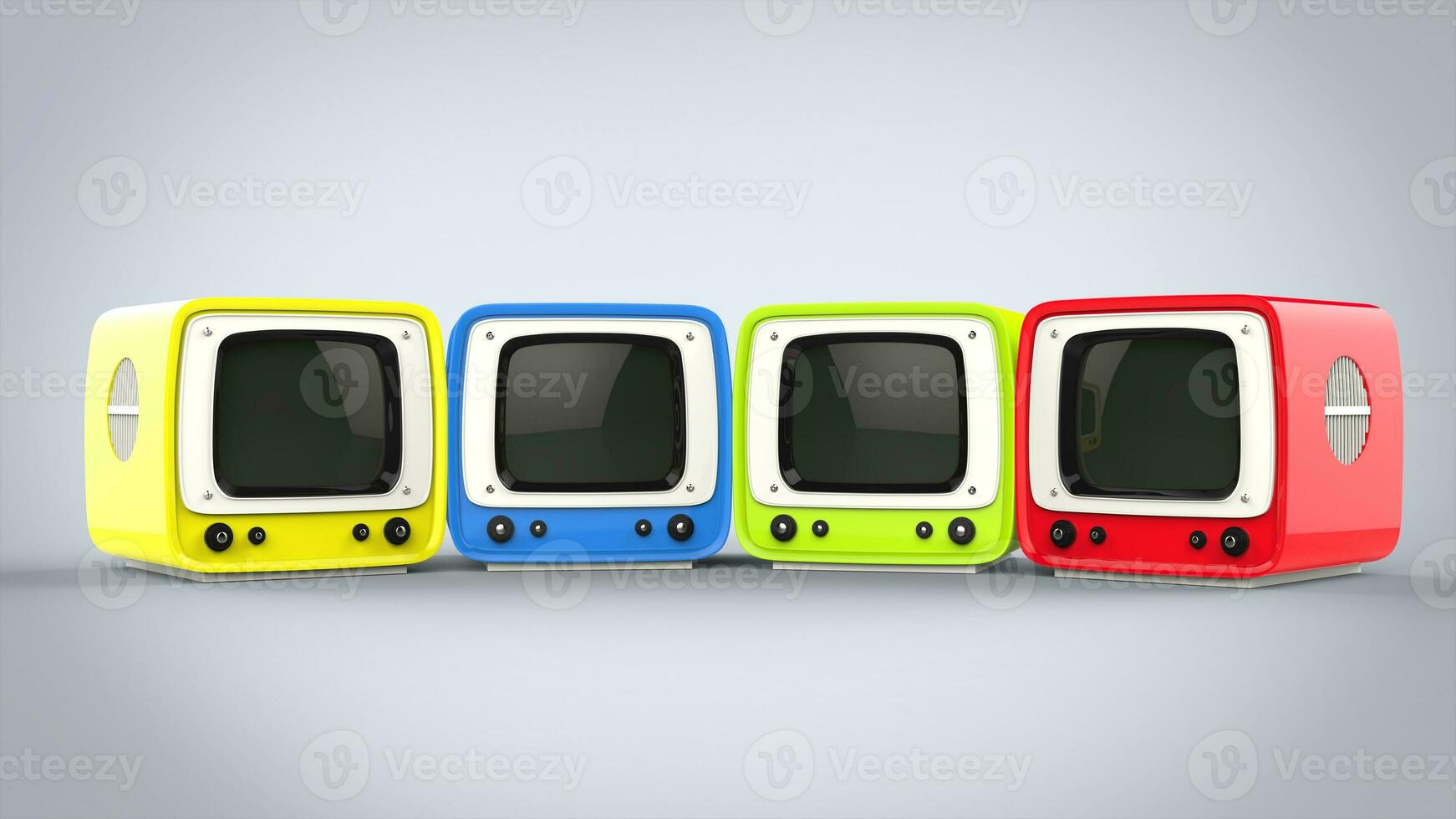 Colorful vintage style television sets photo