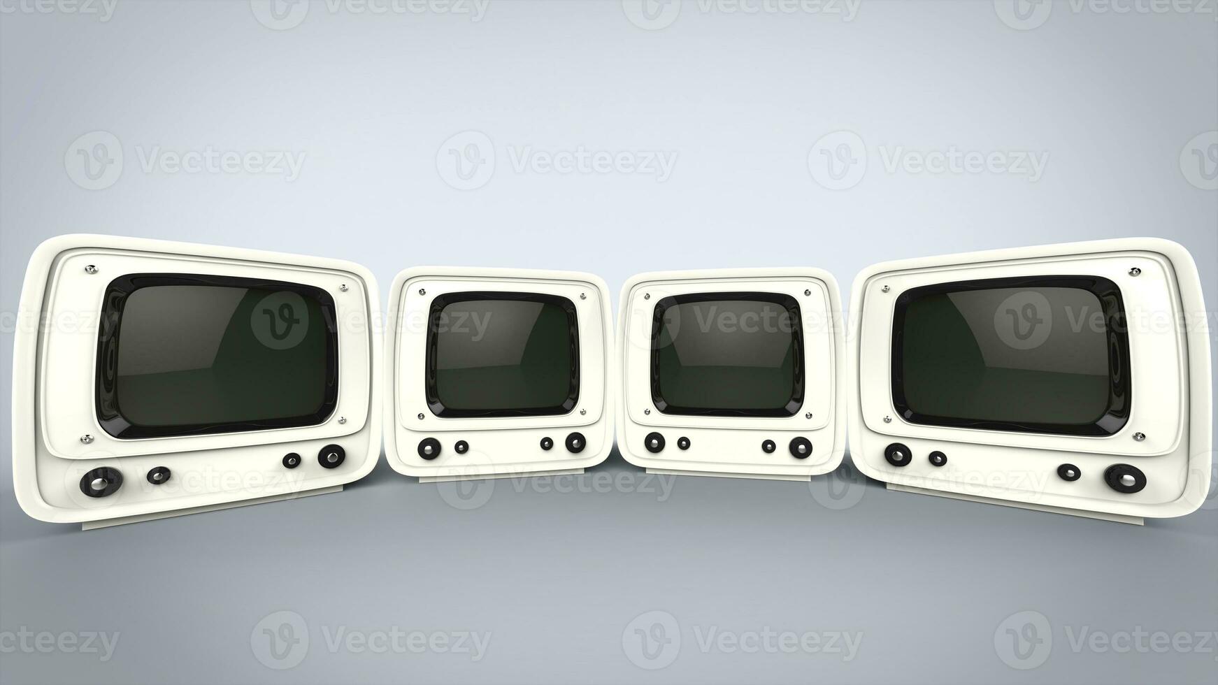 Four vintage style tvs - side by side photo