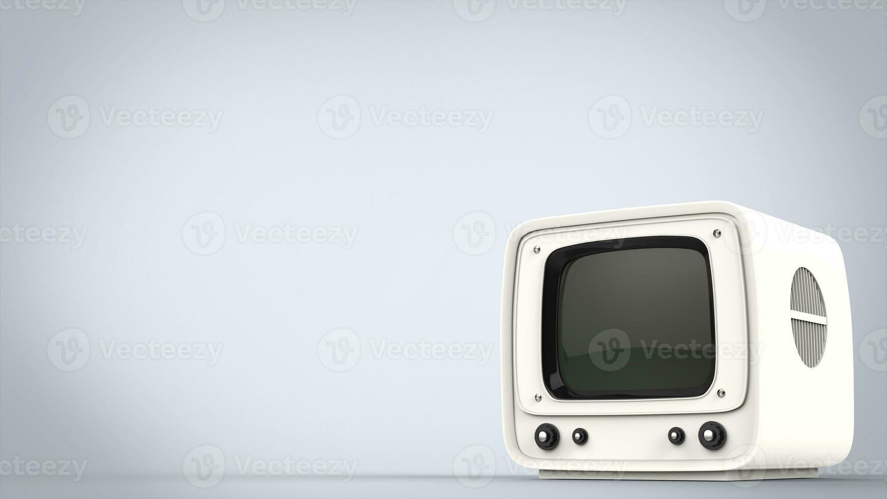 Vintage style white TV set photo