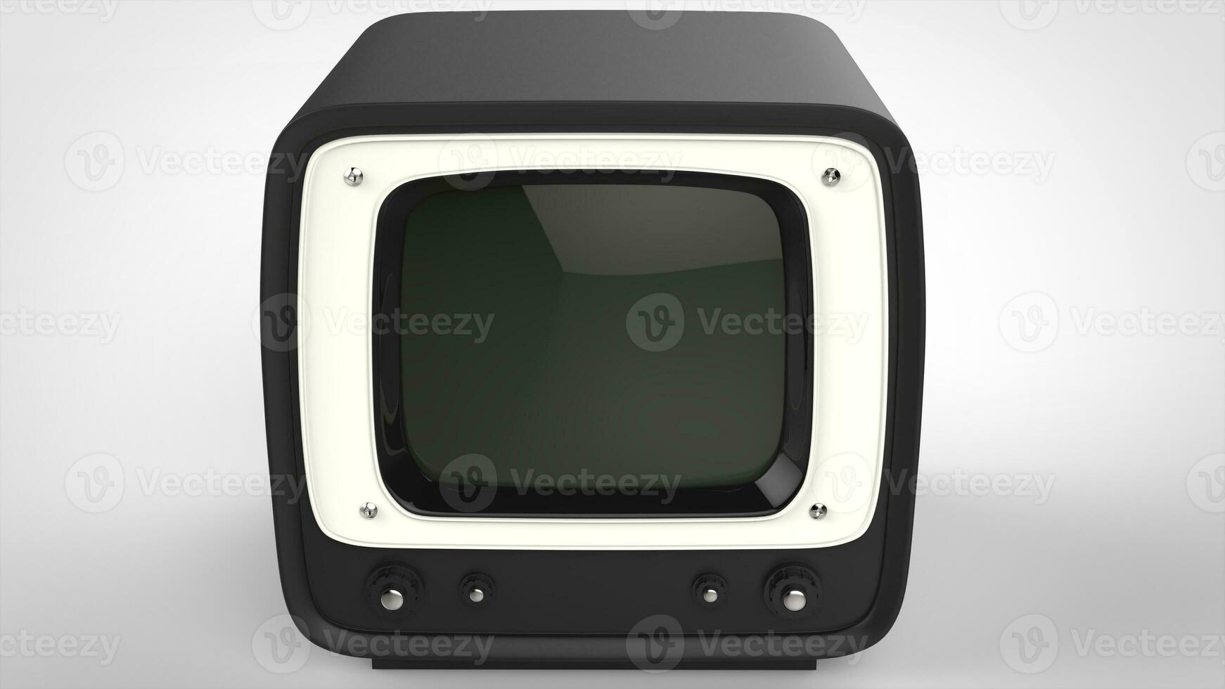 Small retro style box TV - closeup shot photo