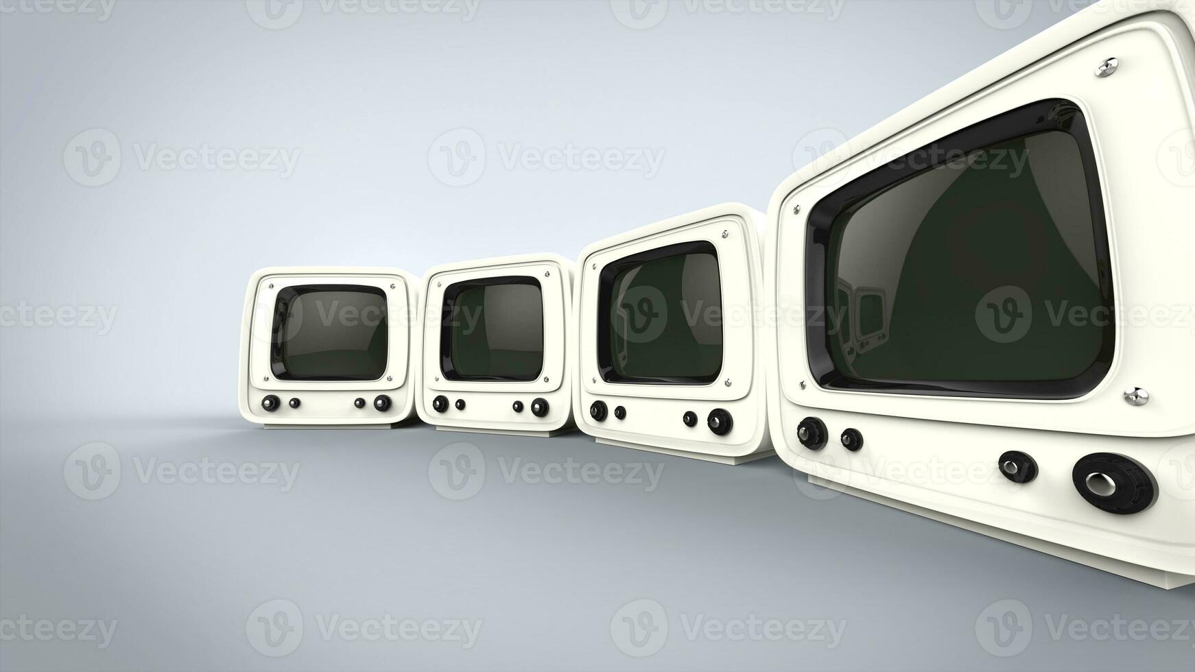 Four vintage style TVs photo