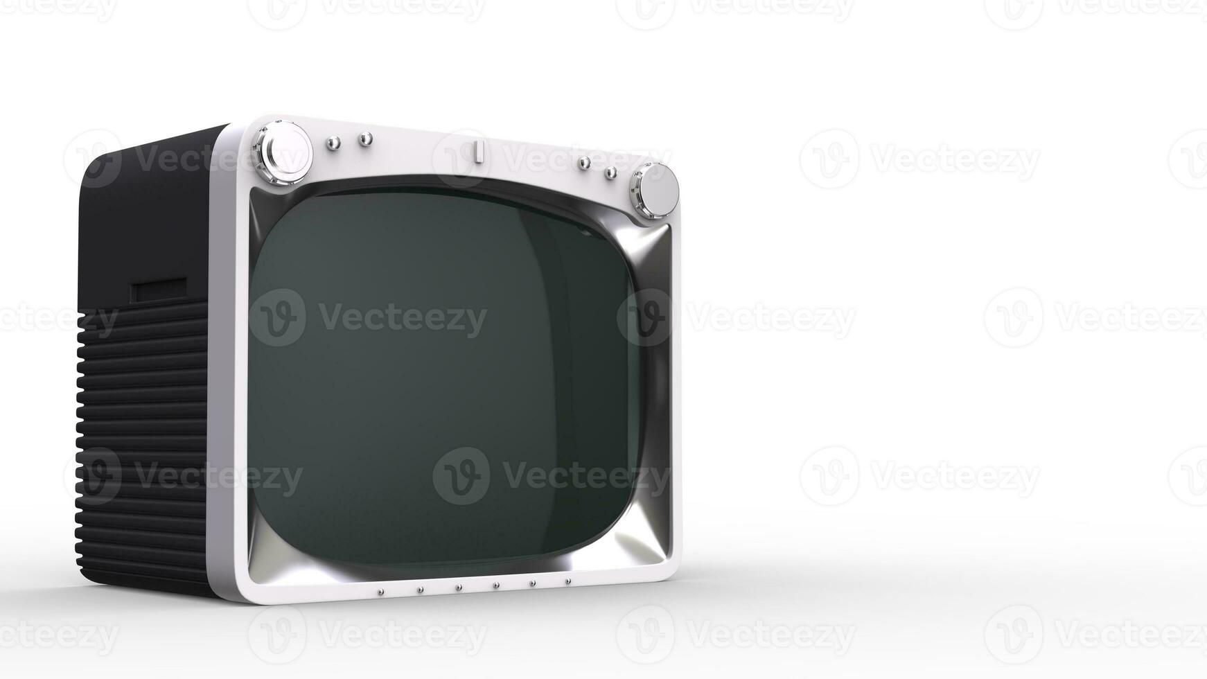 Retro black TV set with white front photo