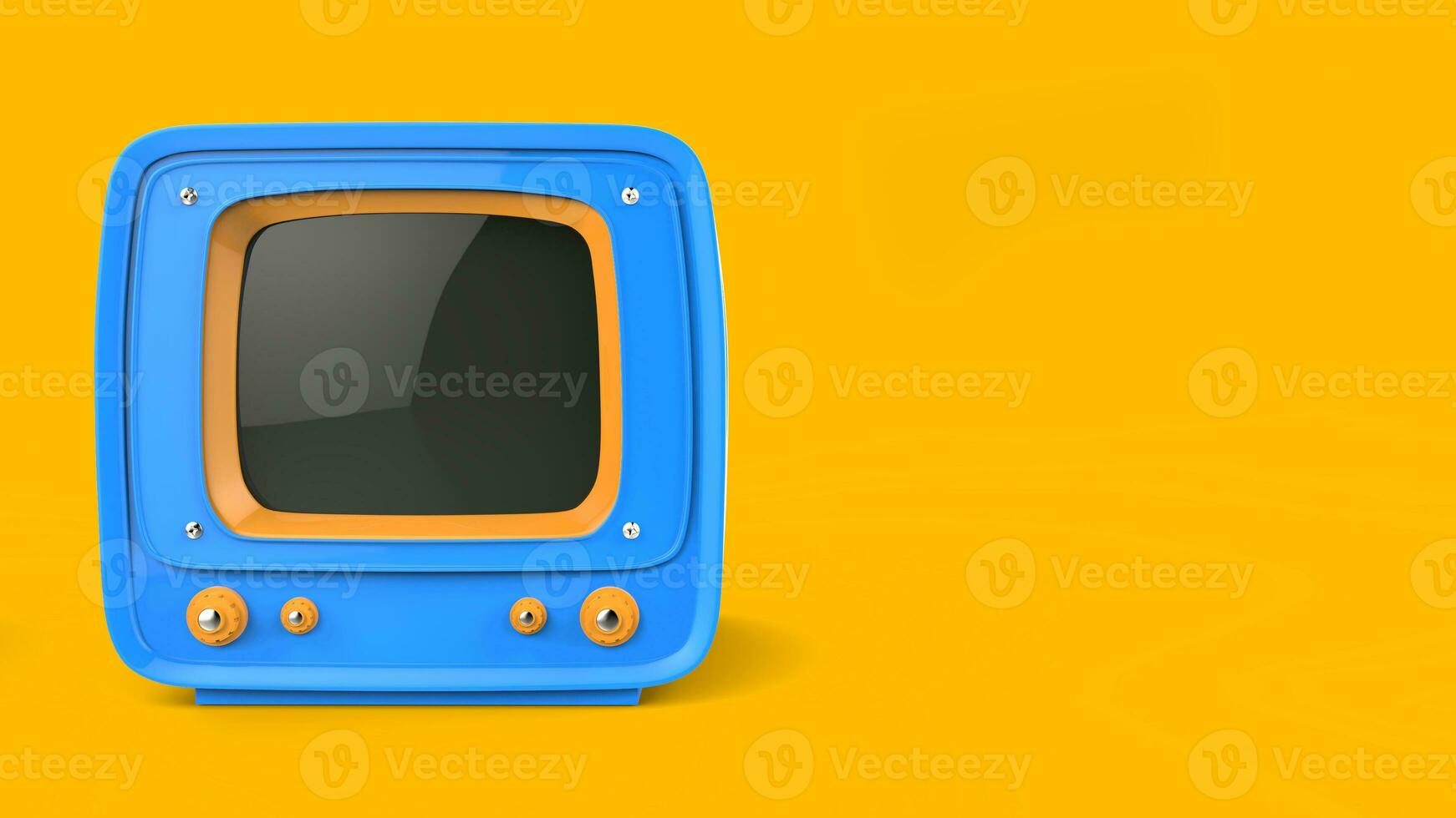 Vintage style blue television set photo