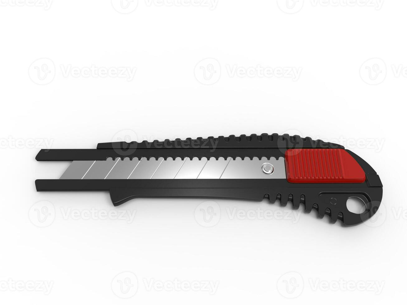 Black box cutter with red sliding button photo