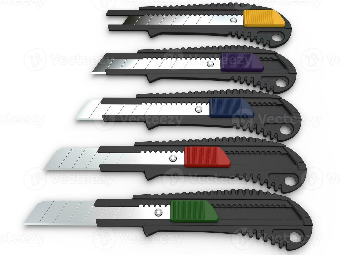 la seguridad cuchillos con chasquido apagado cuchillas foto