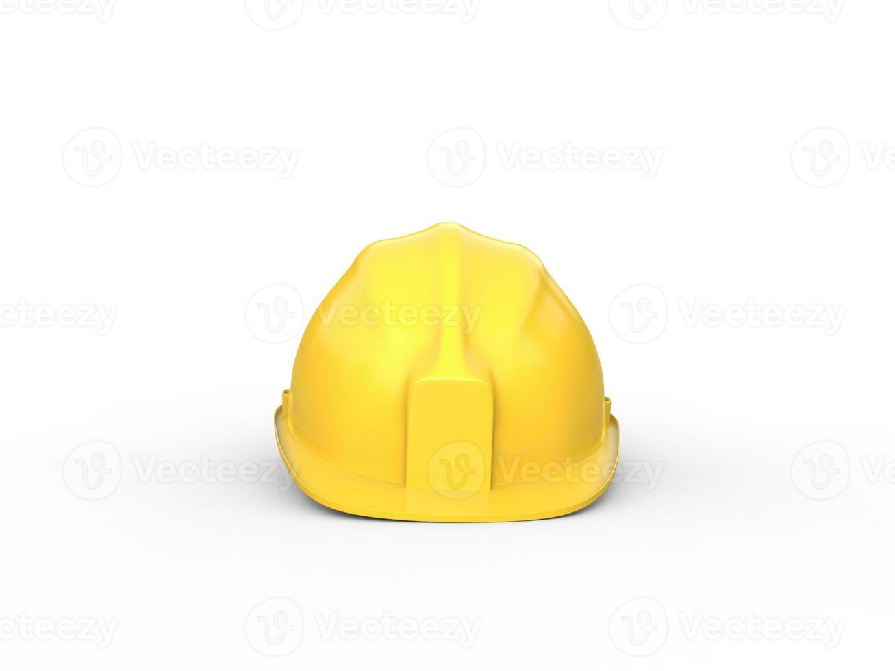 Yellow workers had hat - isolated on white background - front view photo