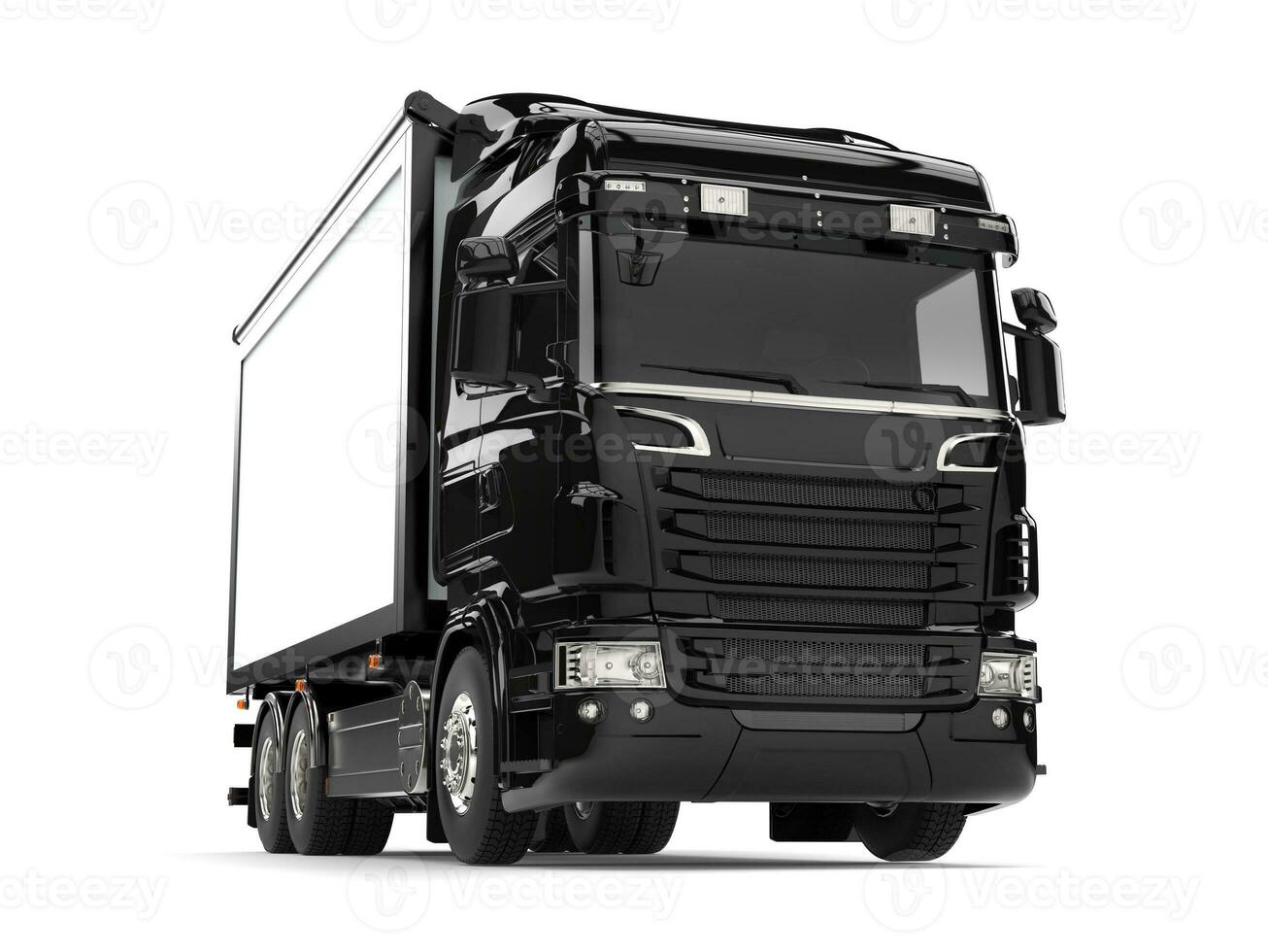 Black modern heavy transport truck photo