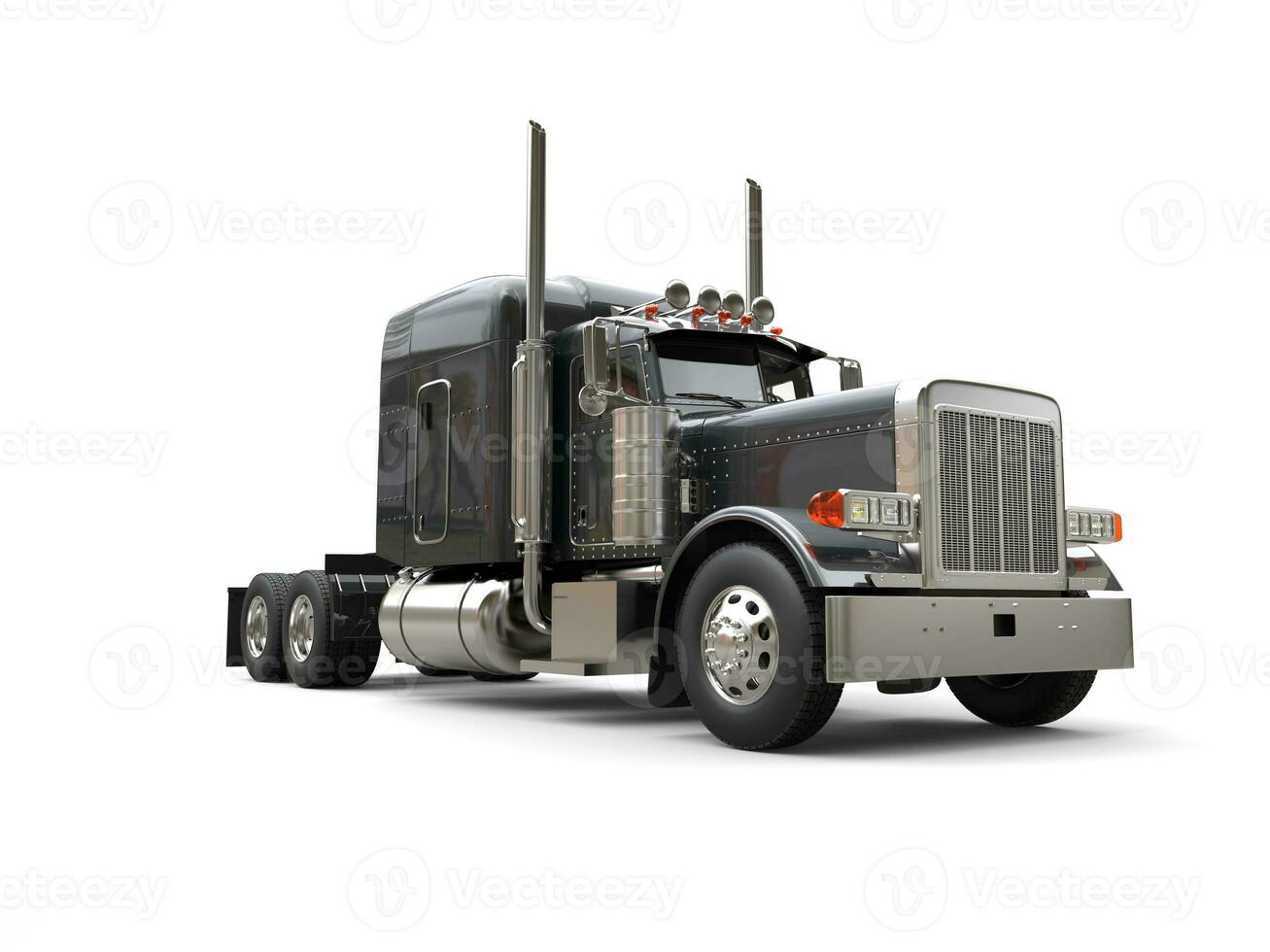 Big semi-trailer dark gray truck photo