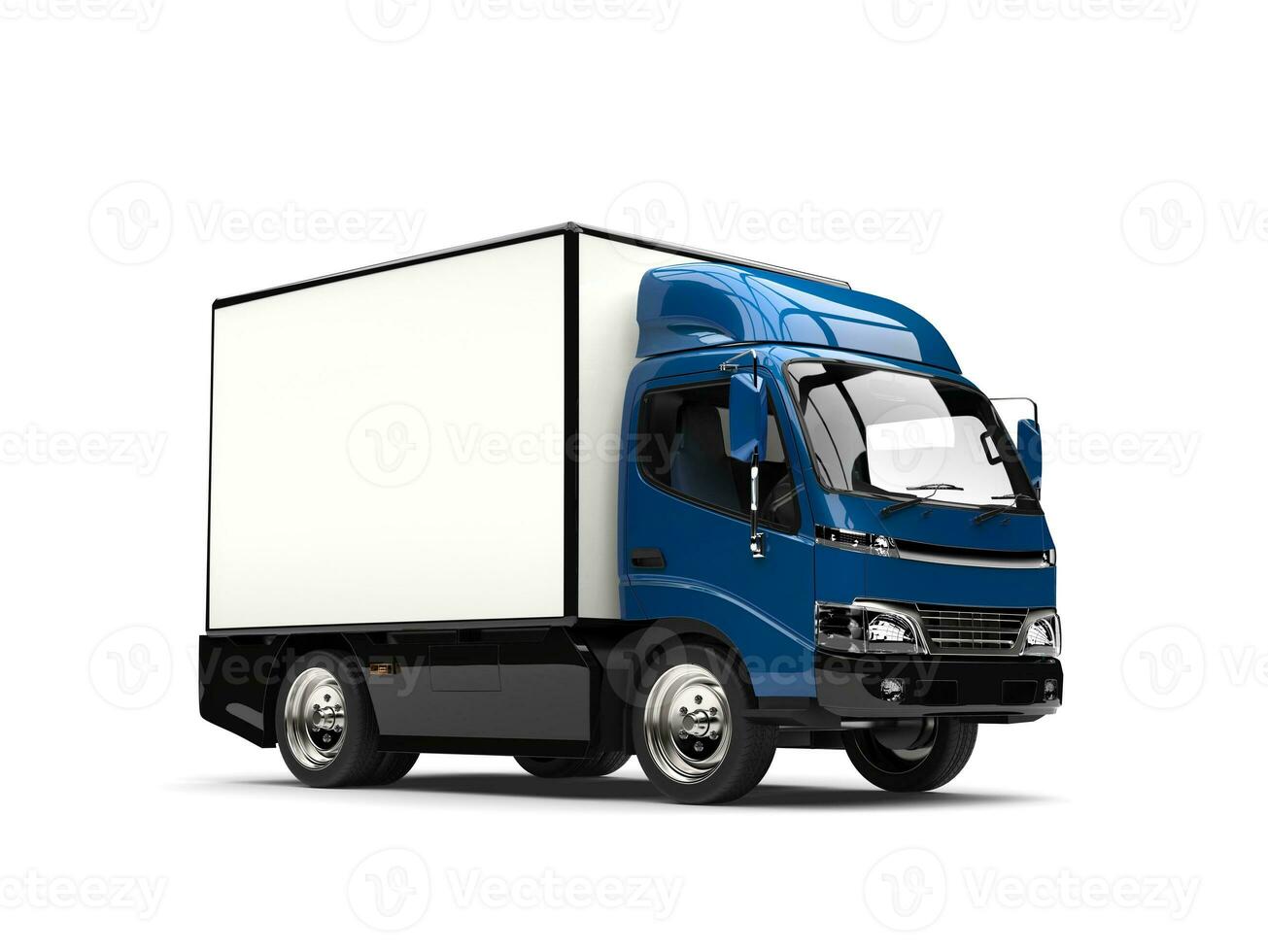Blue small box truck photo