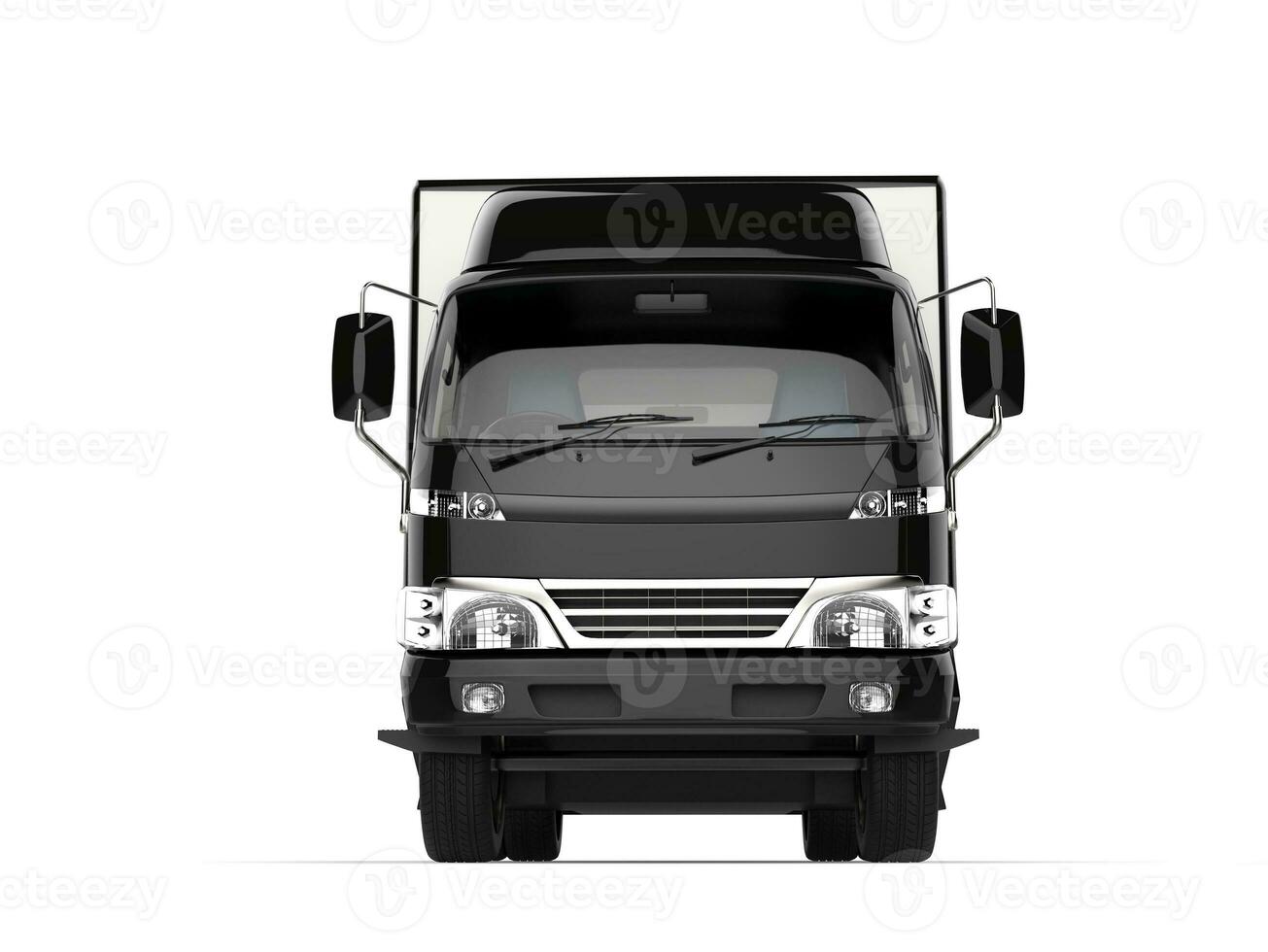 Small black box truck - front view photo