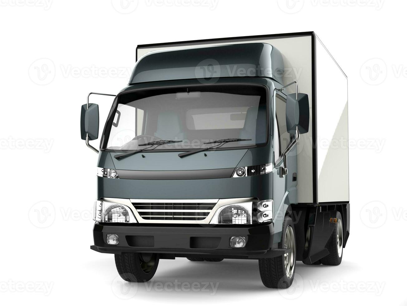 Metallic slate gray small box truck photo