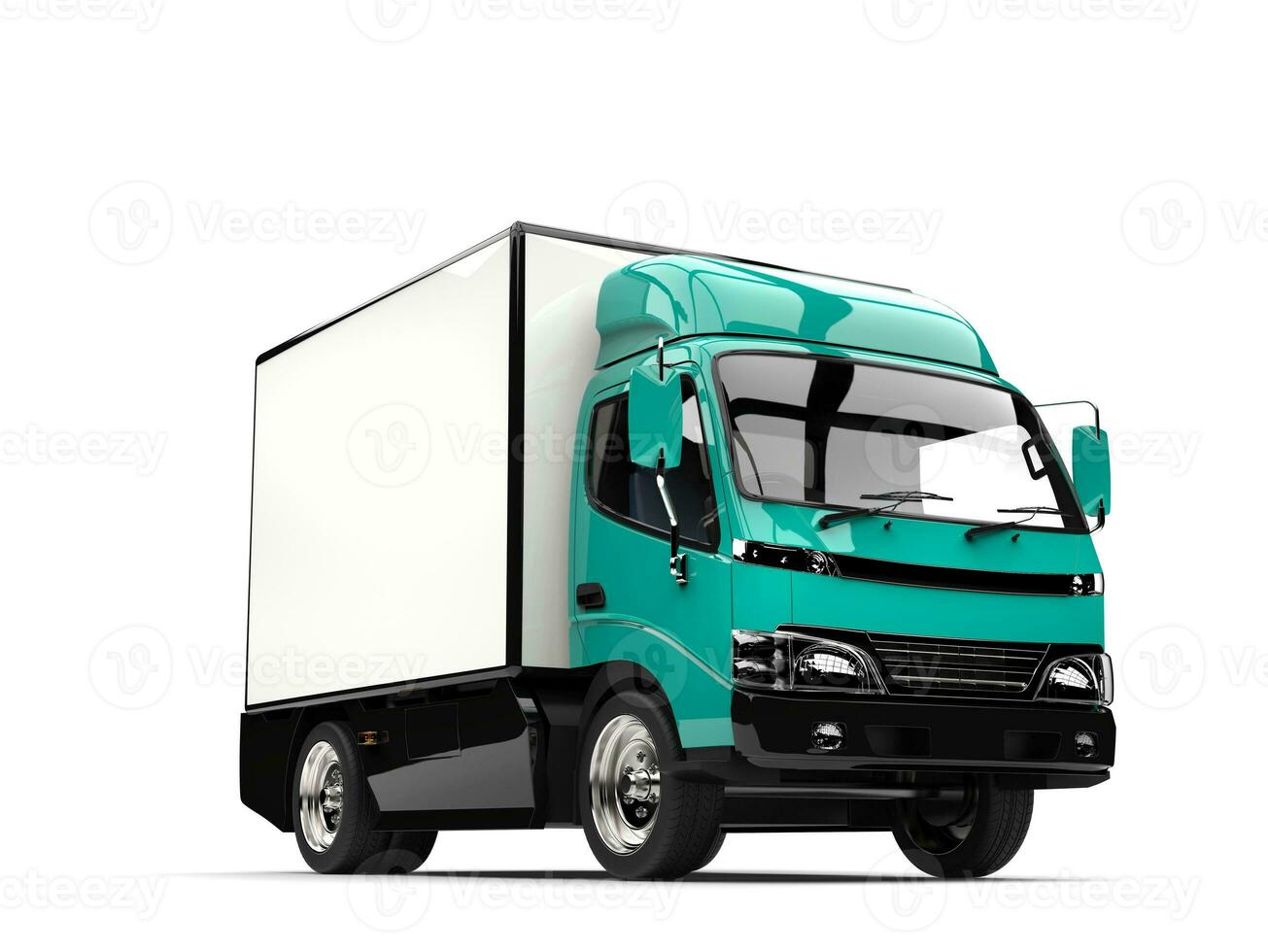 Guppie green small box truck photo