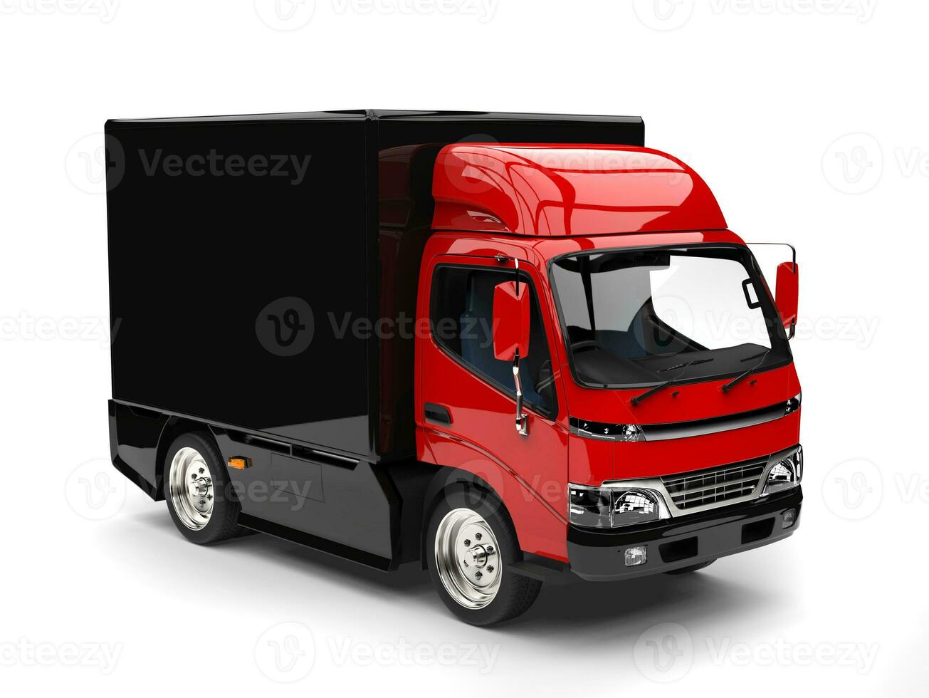 Small red and black box truck photo
