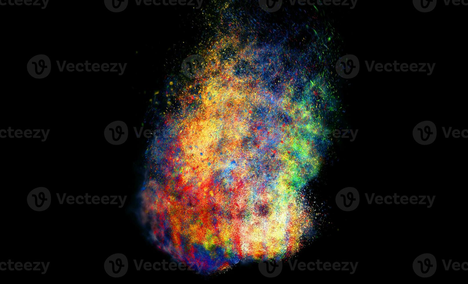 Multicolored particles explosion VFX photo