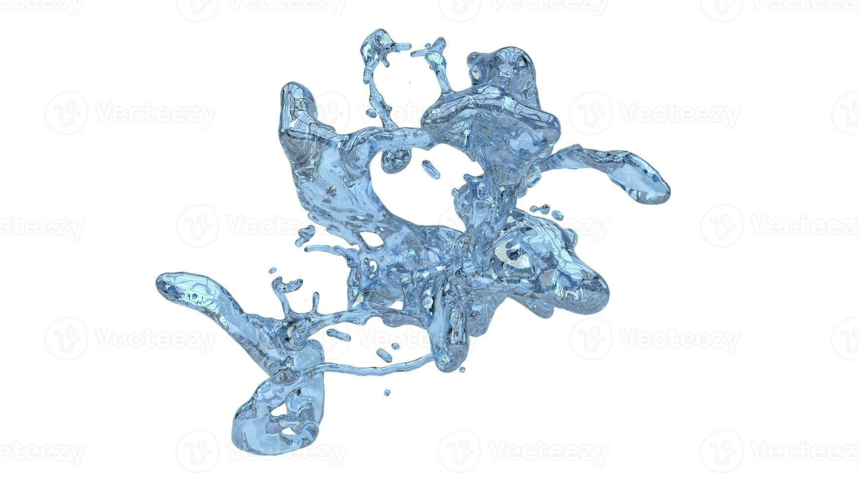 Blue water splash blob photo