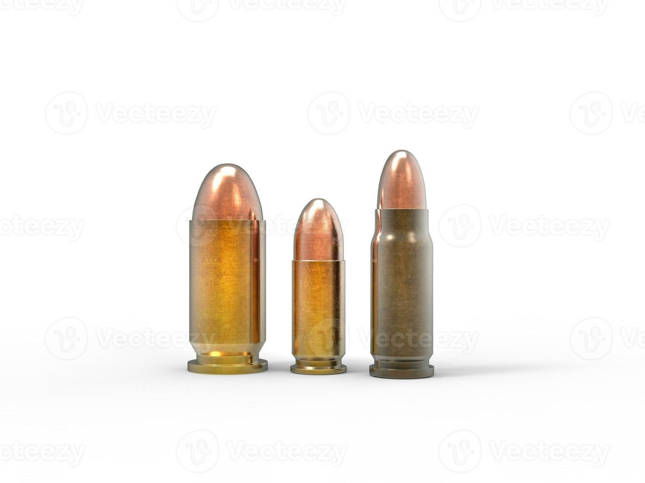 Various bullets isolated on white background photo