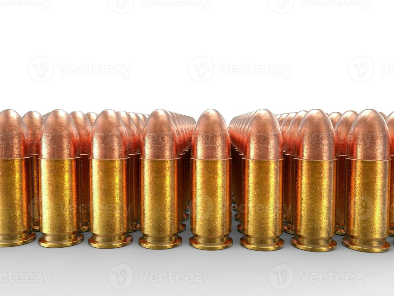 Rows of small caliber bullets photo