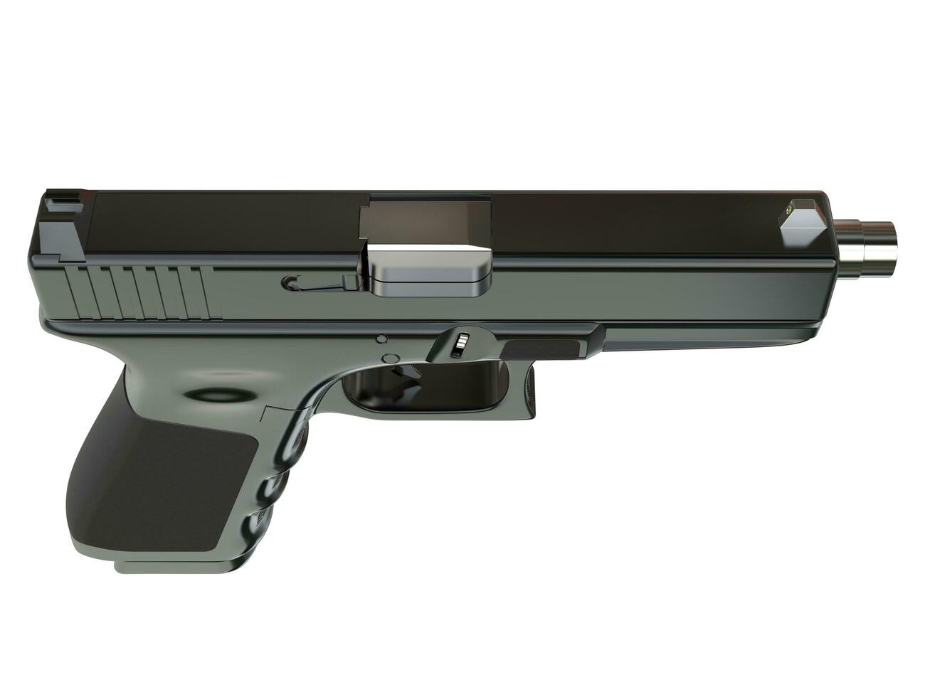 Semi - automatic modern tactical handgun - top view photo