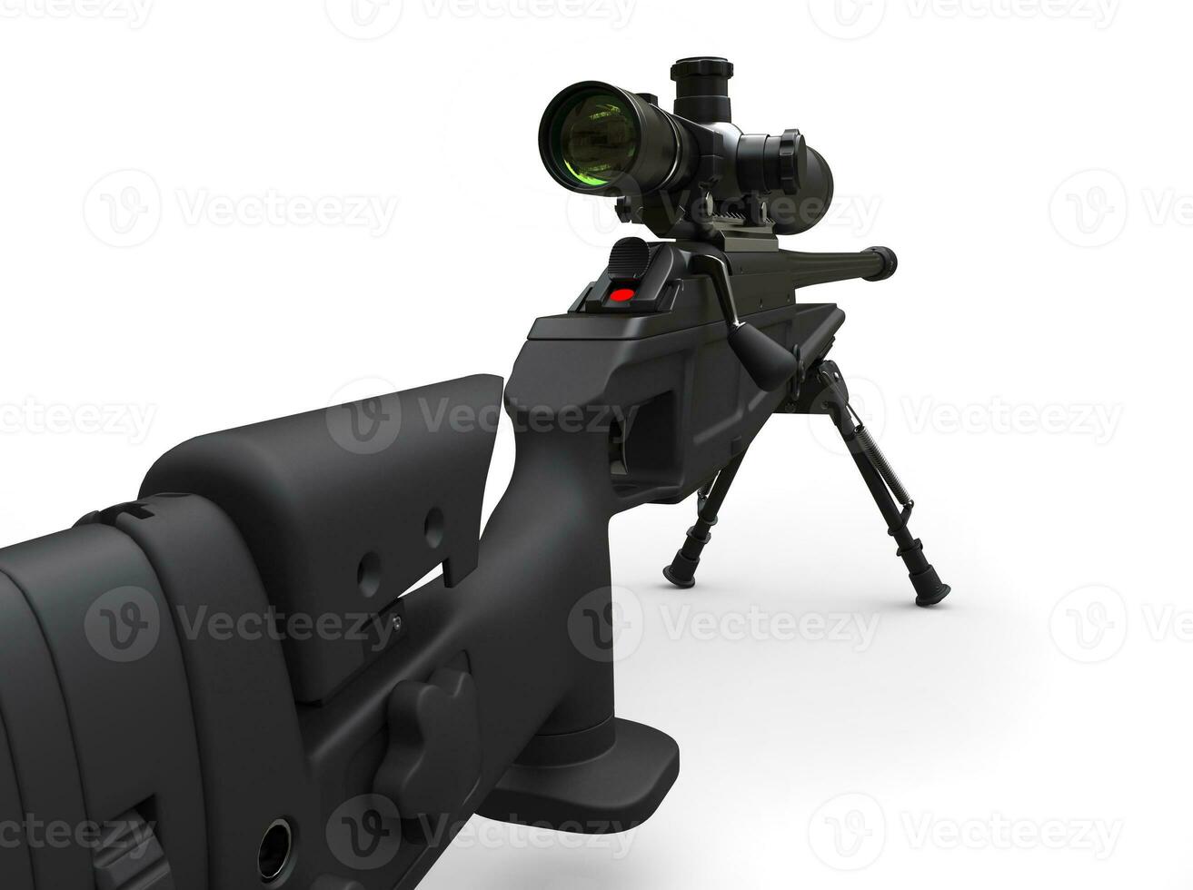 Black modern sniper rifle - closeup shot photo