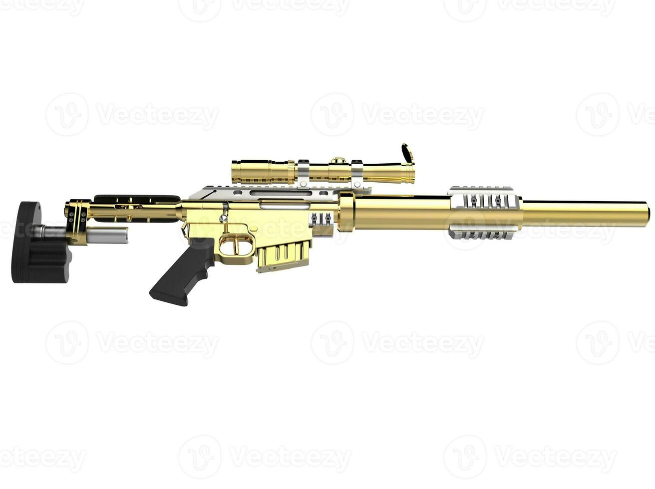 Gold modern sniper rifle photo