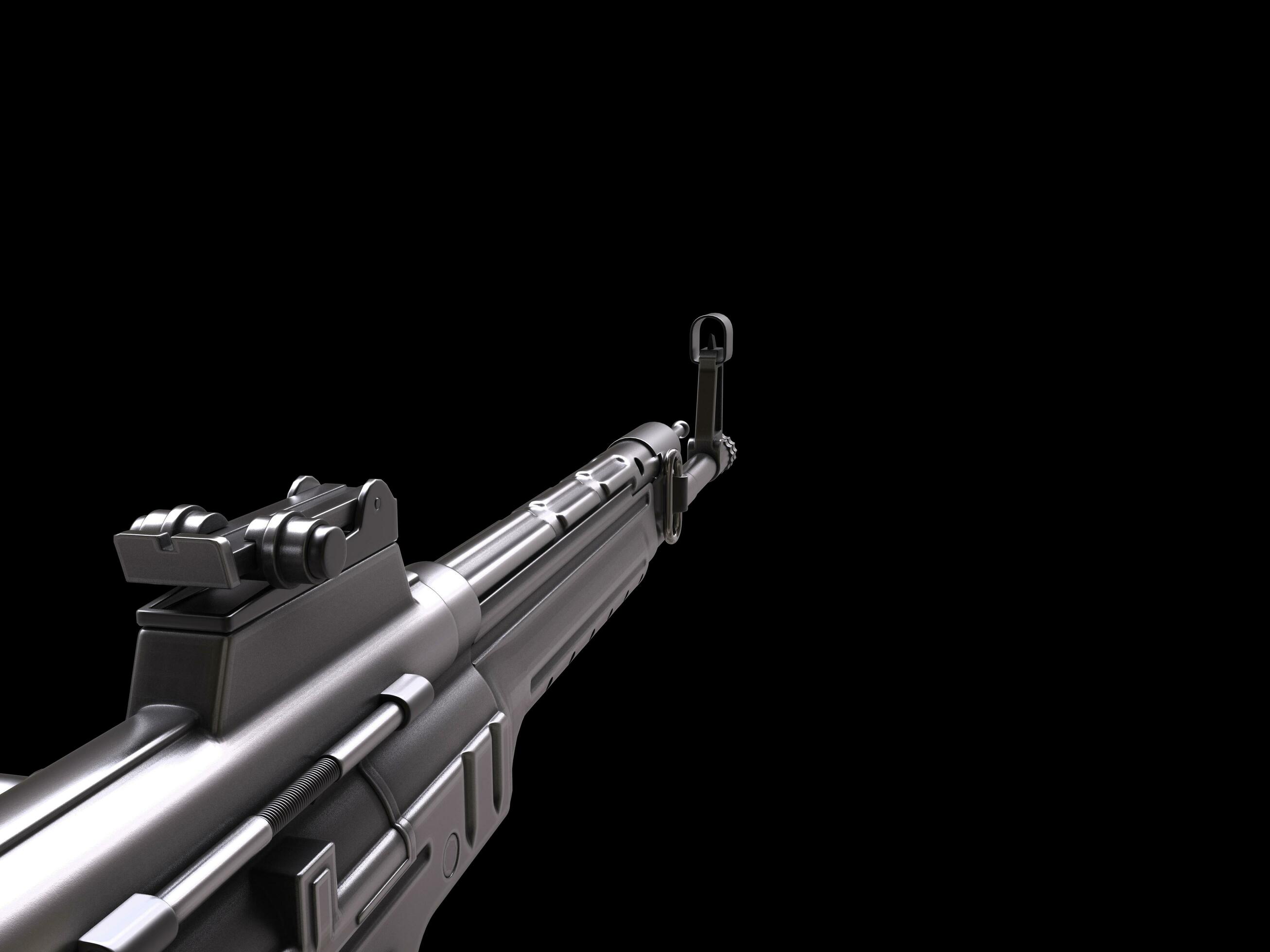 Vintage machine gun first person point of view 31206303 Stock Photo