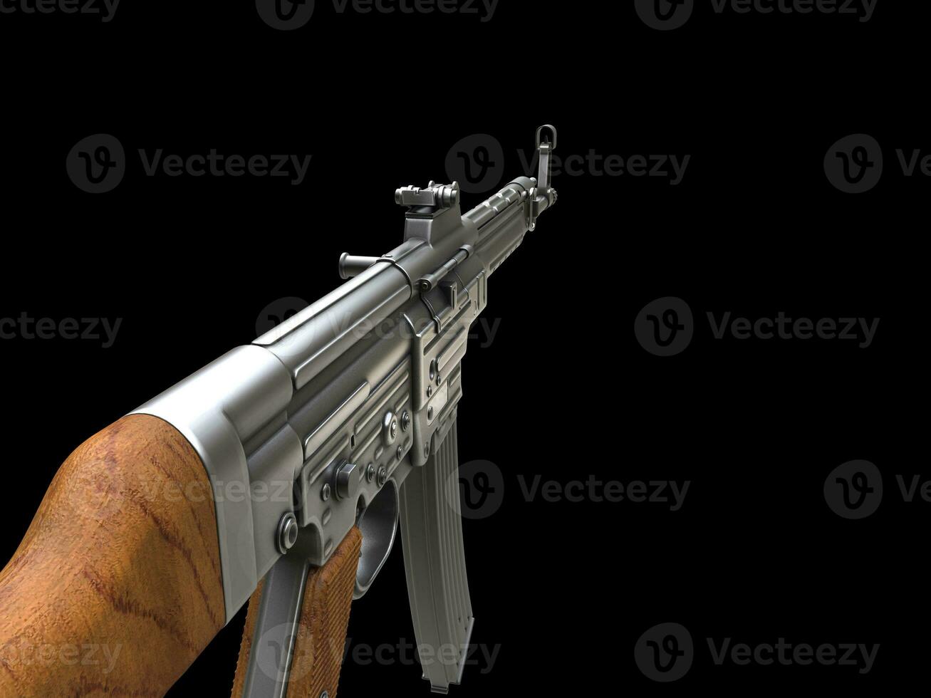 Vintage assault rifle - rear view photo