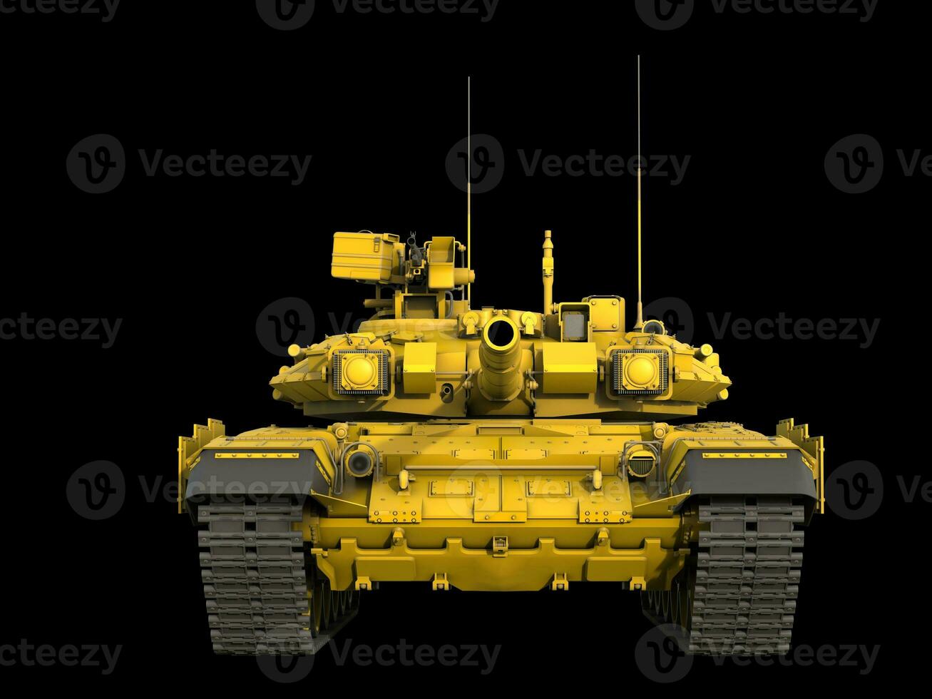 Modern powerful  military tank - yellow color photo
