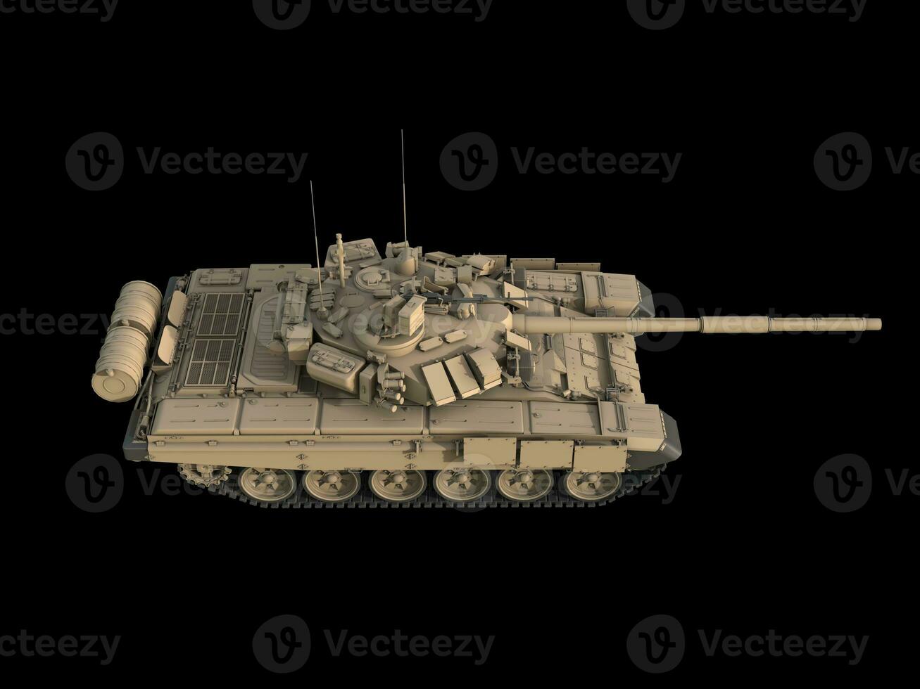 Modern tank - desert color - top down view photo