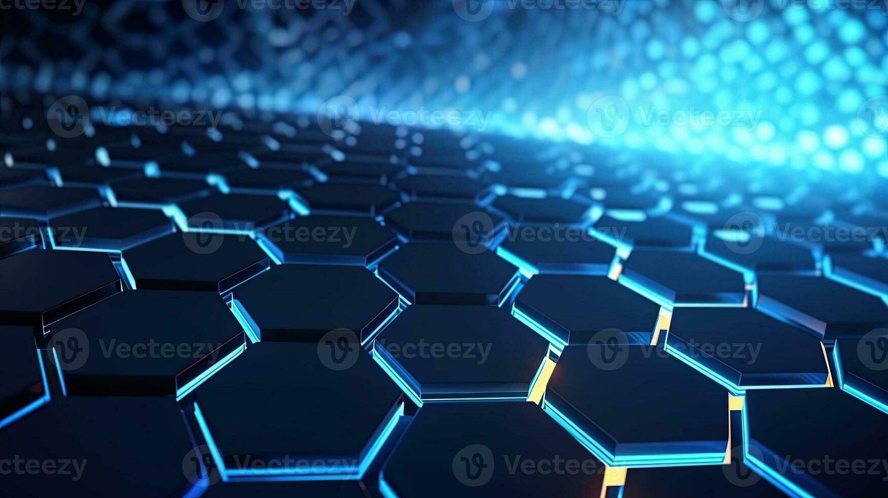 Abstract technological hexagonal background digital Technology Network Background Illustration Futuristic point wave. photo