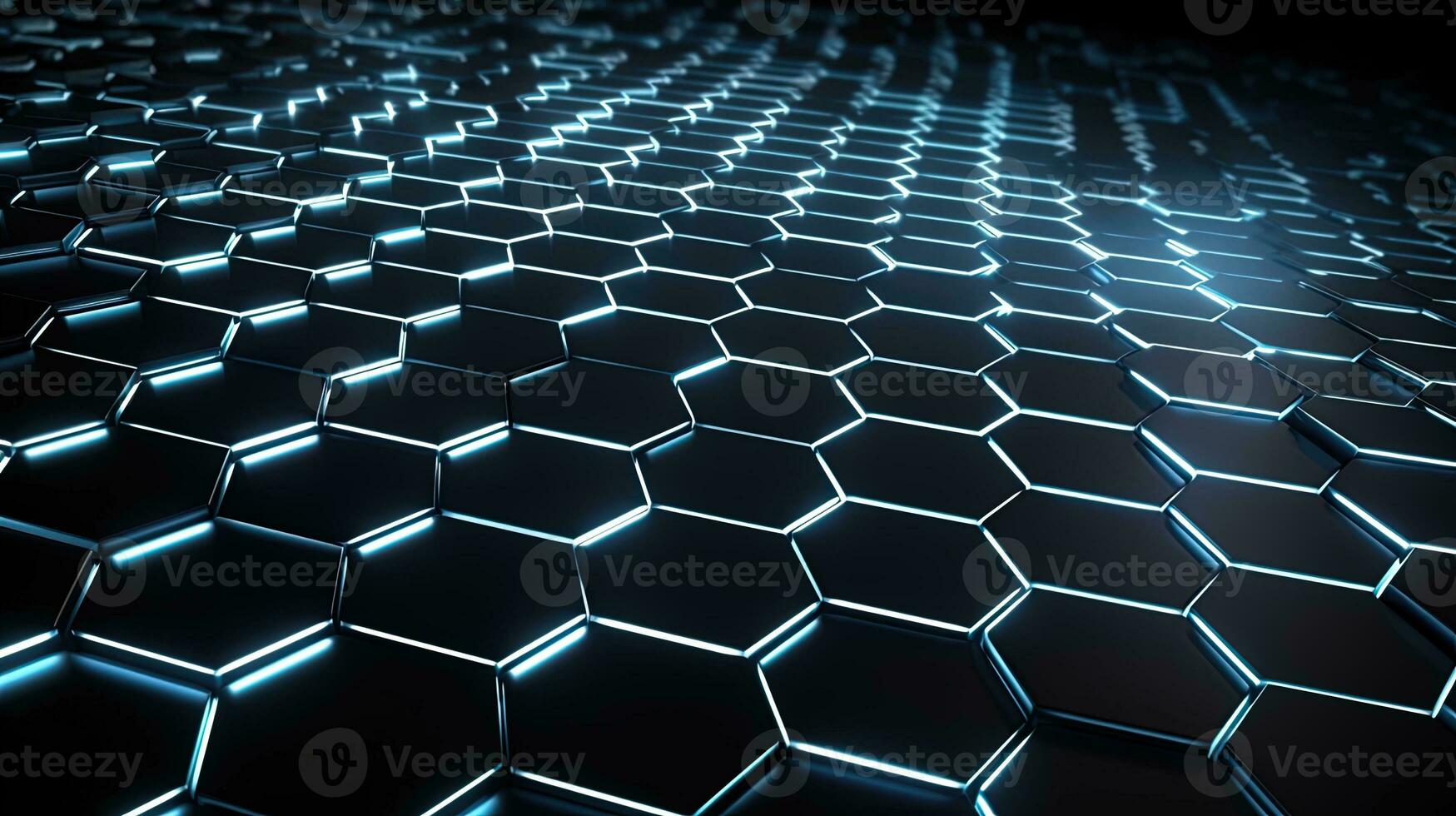 Abstract technological hexagonal background digital Technology Network Background Illustration Futuristic point wave. photo