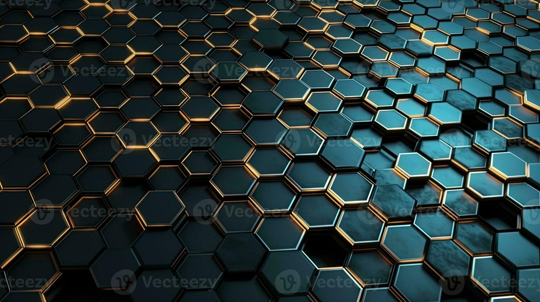 Abstract technological hexagonal background digital Technology Network Background Illustration Futuristic point wave. photo