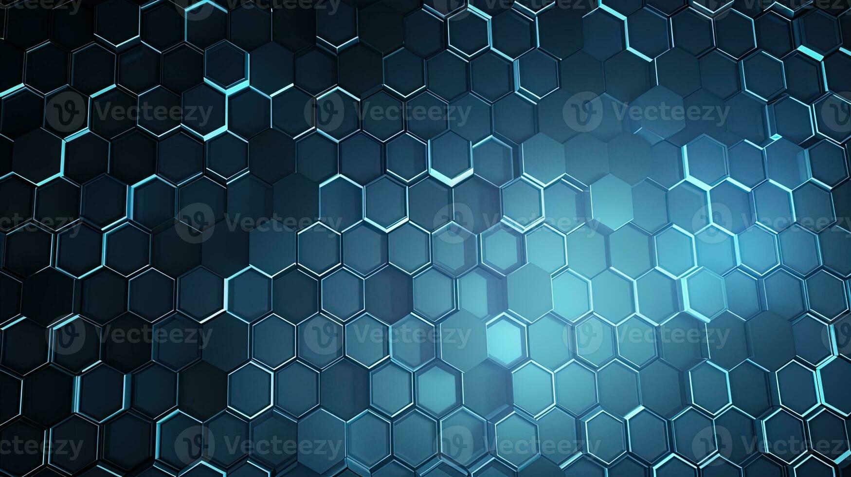 Abstract technological hexagonal background digital Technology Network Background Illustration Futuristic point wave. photo