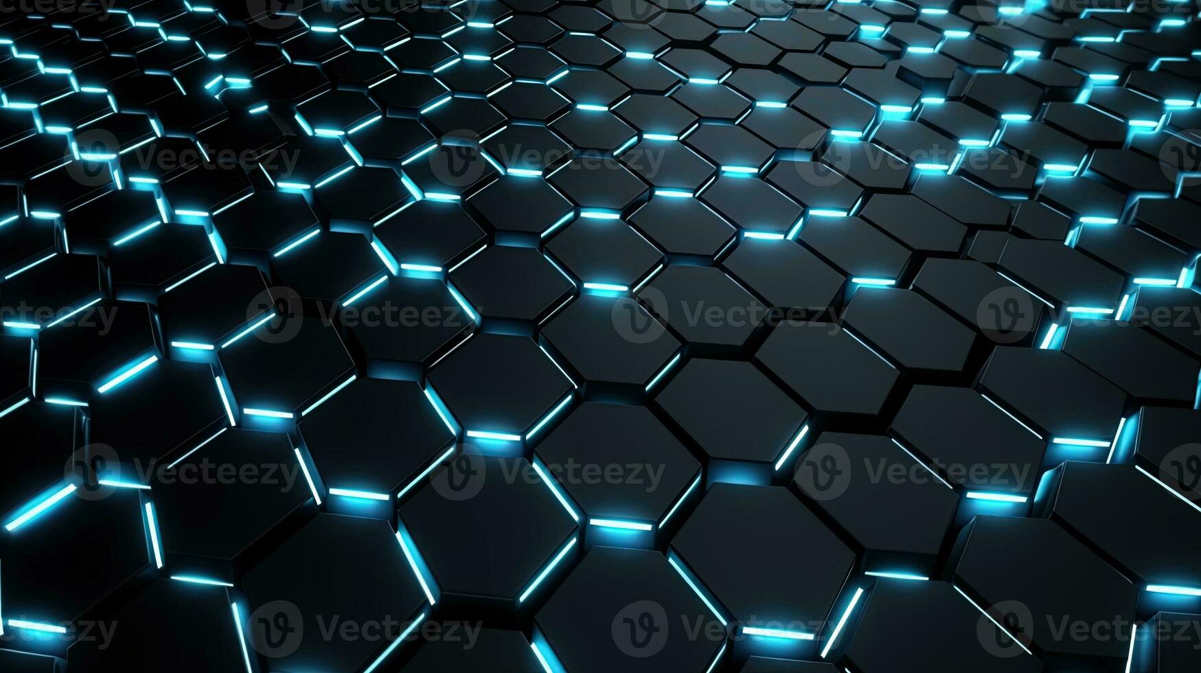 Abstract technological hexagonal background digital Technology Network Background Illustration Futuristic point wave. photo
