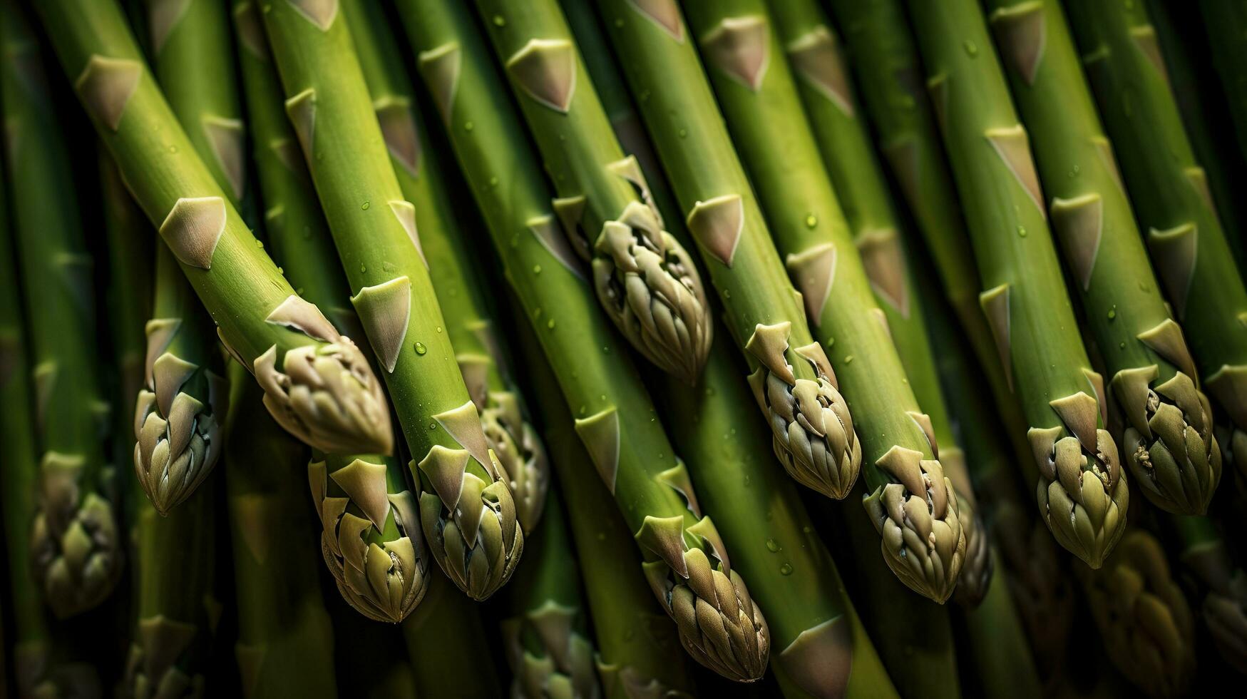 realista foto de un manojo de espárragos. parte superior ver vegetales escenario. ai generado