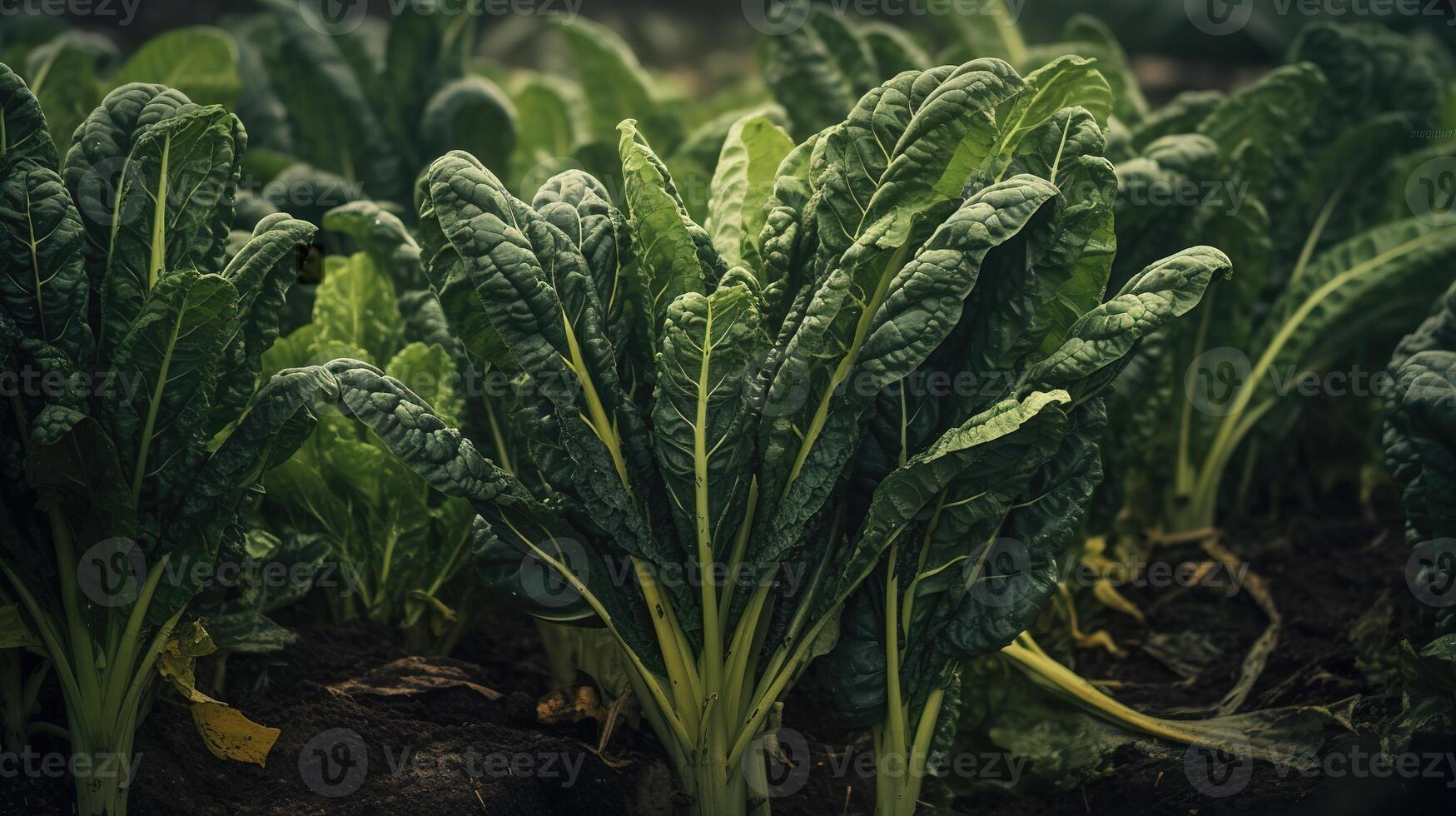 Realistic photo of a bunch of silverbeet. top view vegetables scenery.