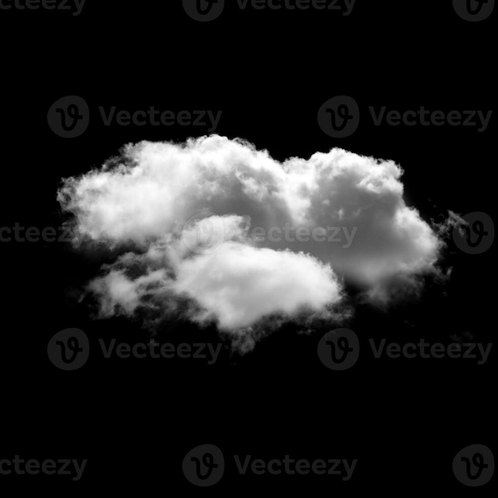 Cloud shape isolated over solid black background photo