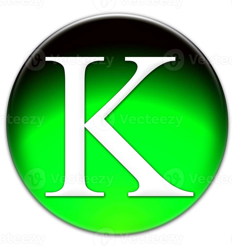 Letter K button photo