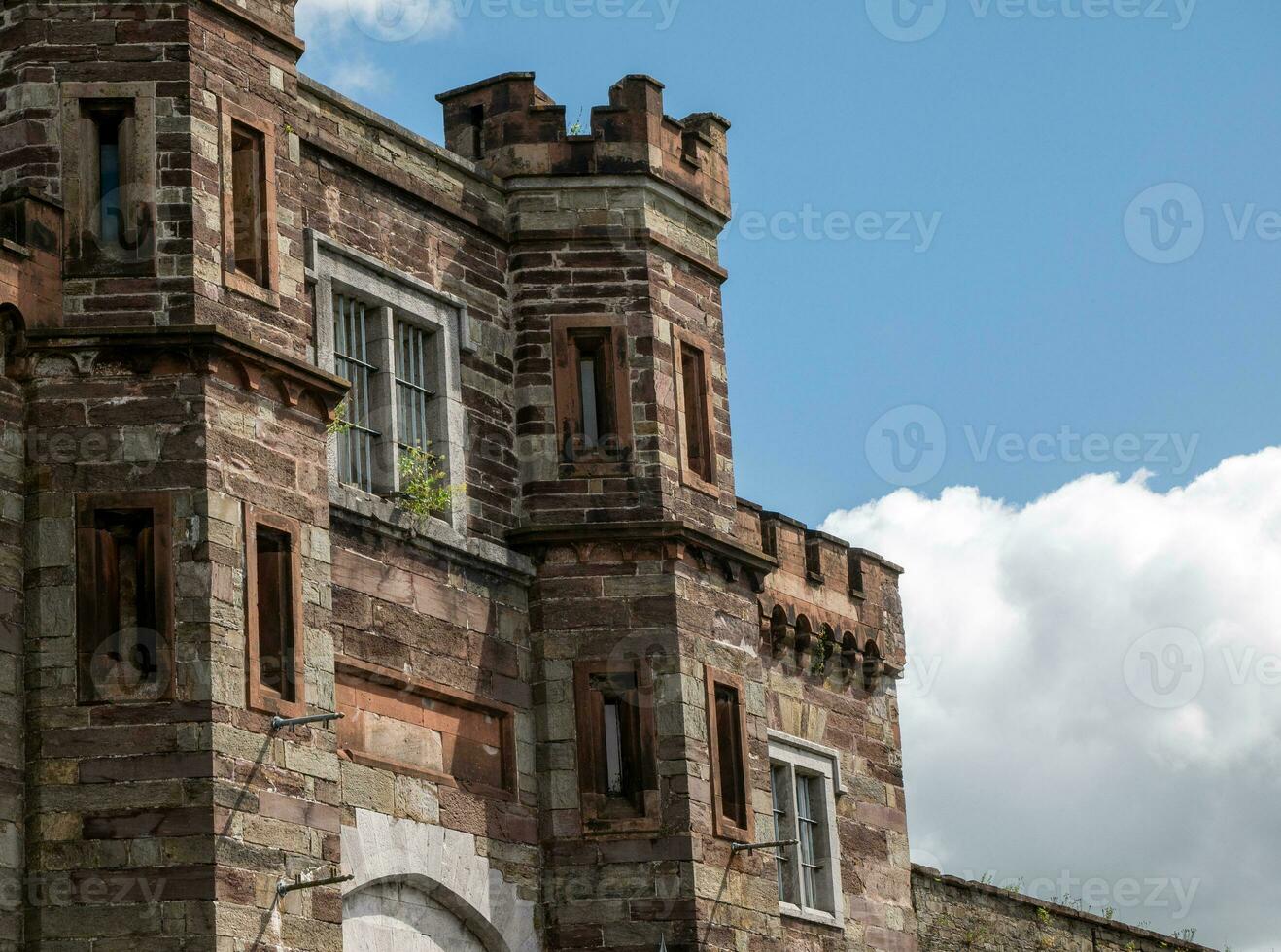 Old celtic castle tower walls, Cork City Gaol prison in Ireland. Fortress, citadel background photo