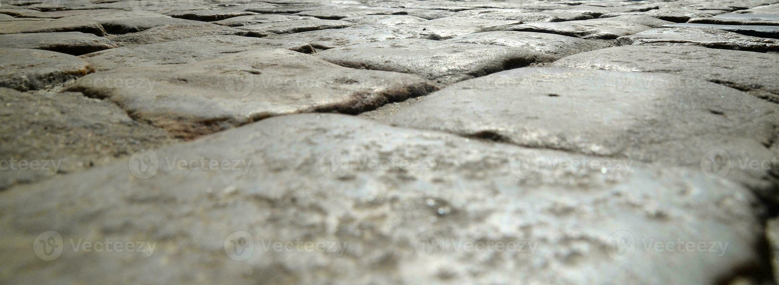 Stone pavement of the road photo