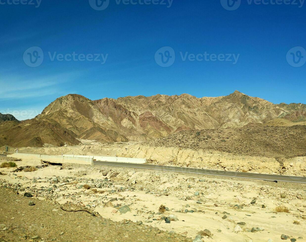 Bridge in the desert, Sinai mountains, hills photo
