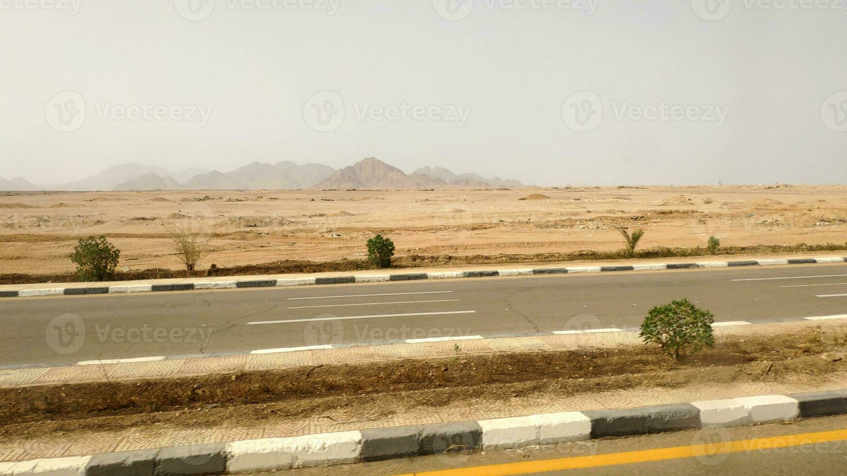 Road in the Sinai desert, Sharm el Sheikh in Egypt photo