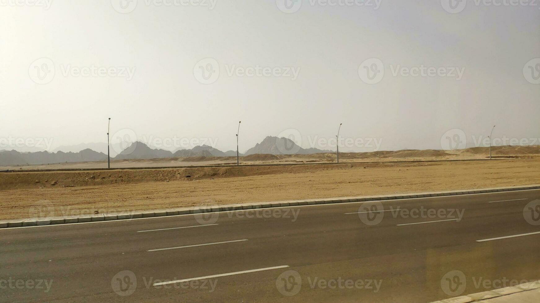 Road in the Sinai desert, Sharm el Sheikh in Egypt photo