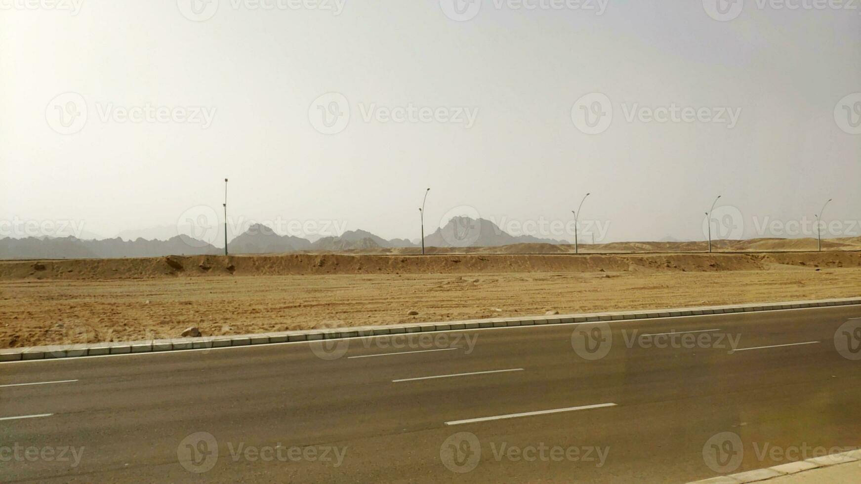 Road in the Sinai desert, Sharm el Sheikh in Egypt photo